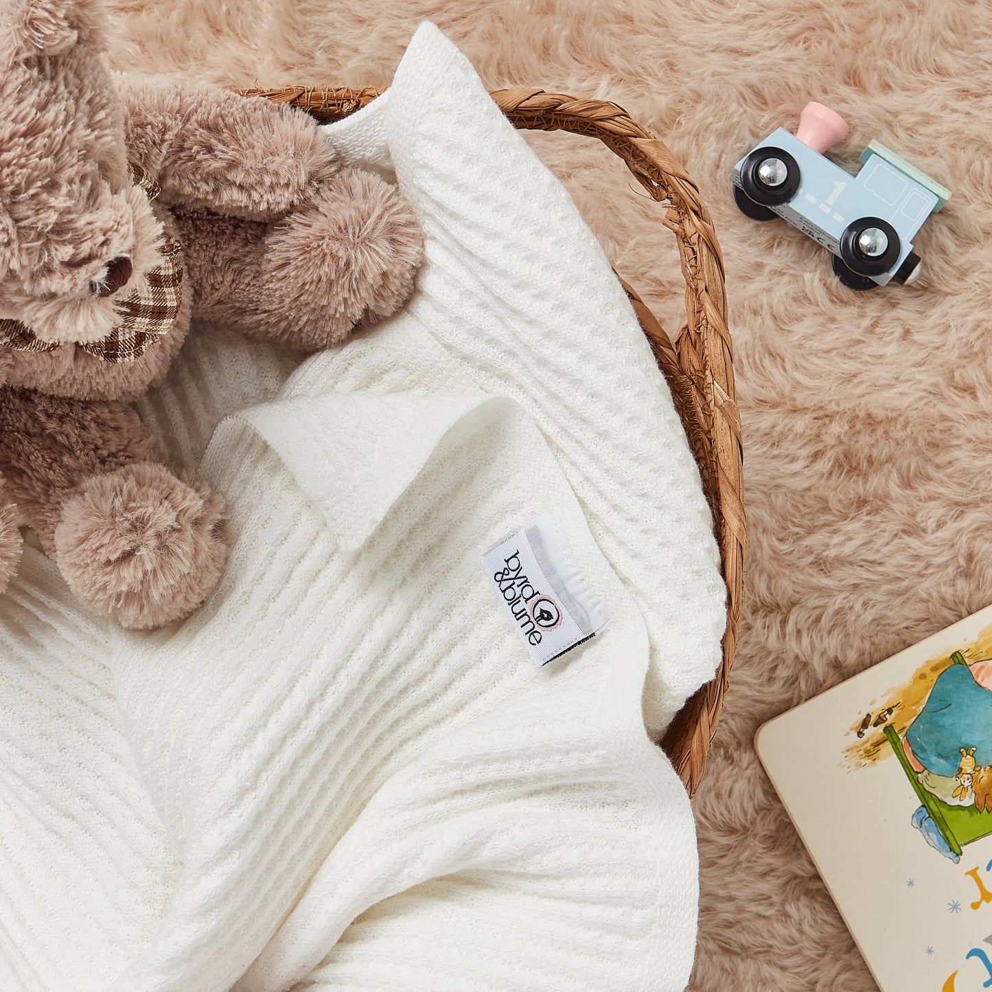 Byrd and Blume blanket in setting