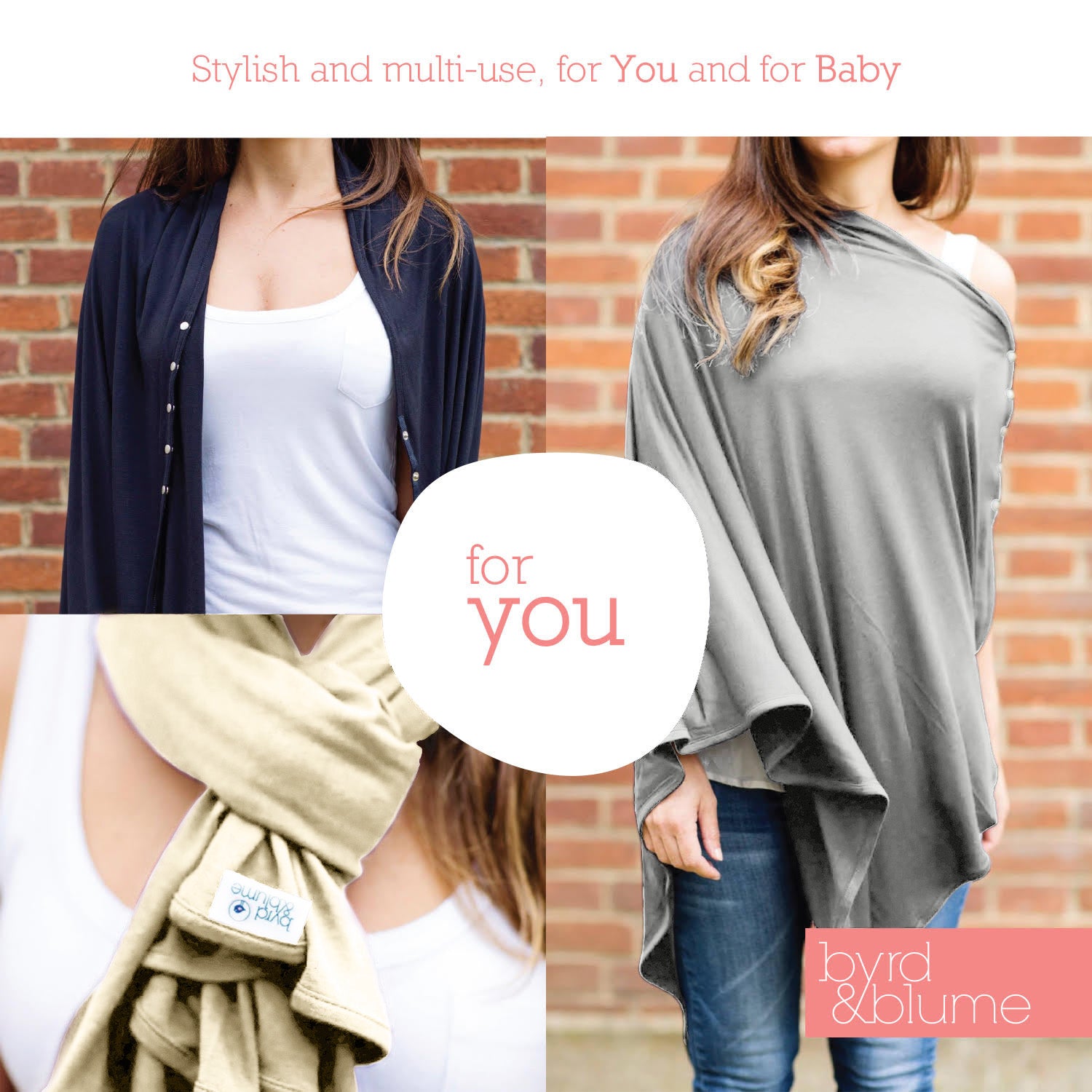 Fashionable nursing cover worn as a scarf – lightweight, stylish, and practical for daily use.