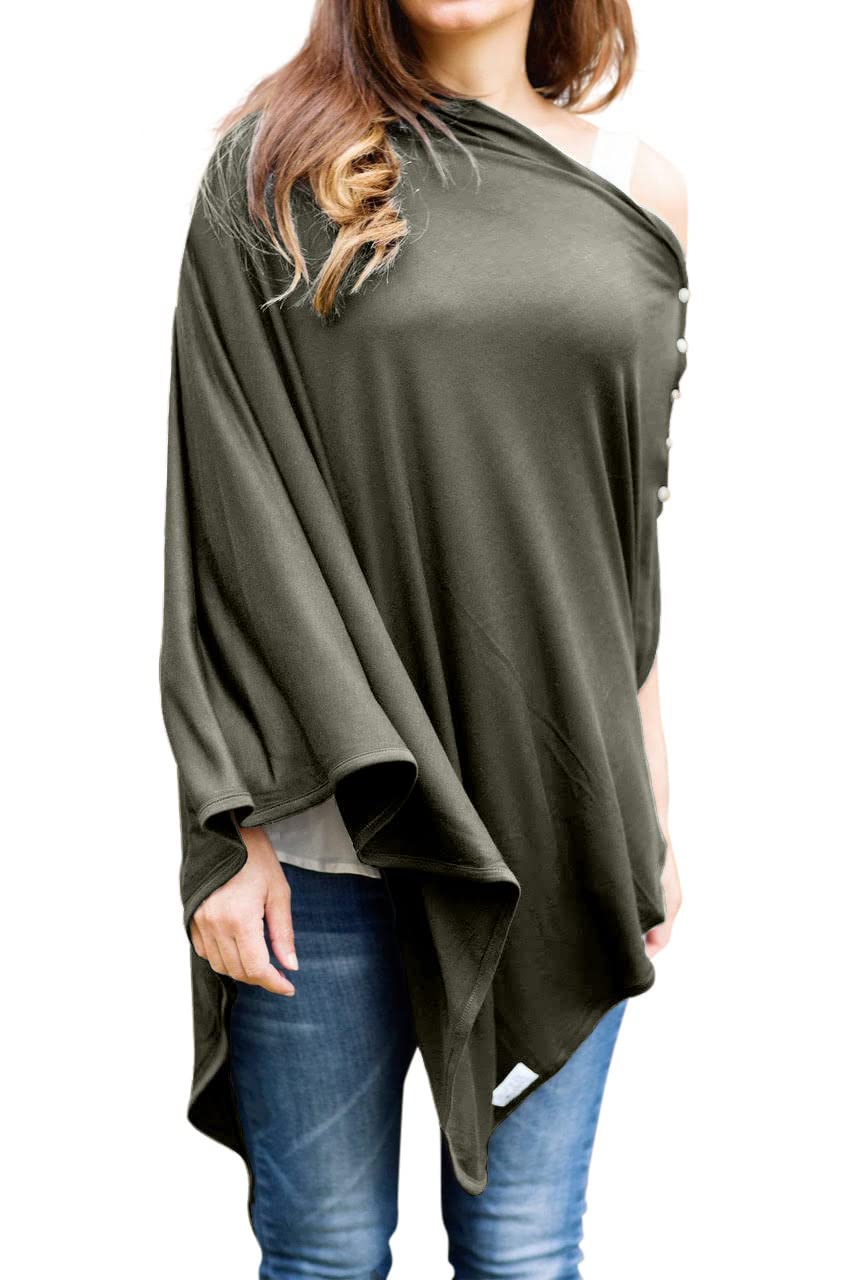 Full coverage nursing shawl for privacy – Byrd & Blume ultra-soft breastfeeding wrap.
gorgeous olive green