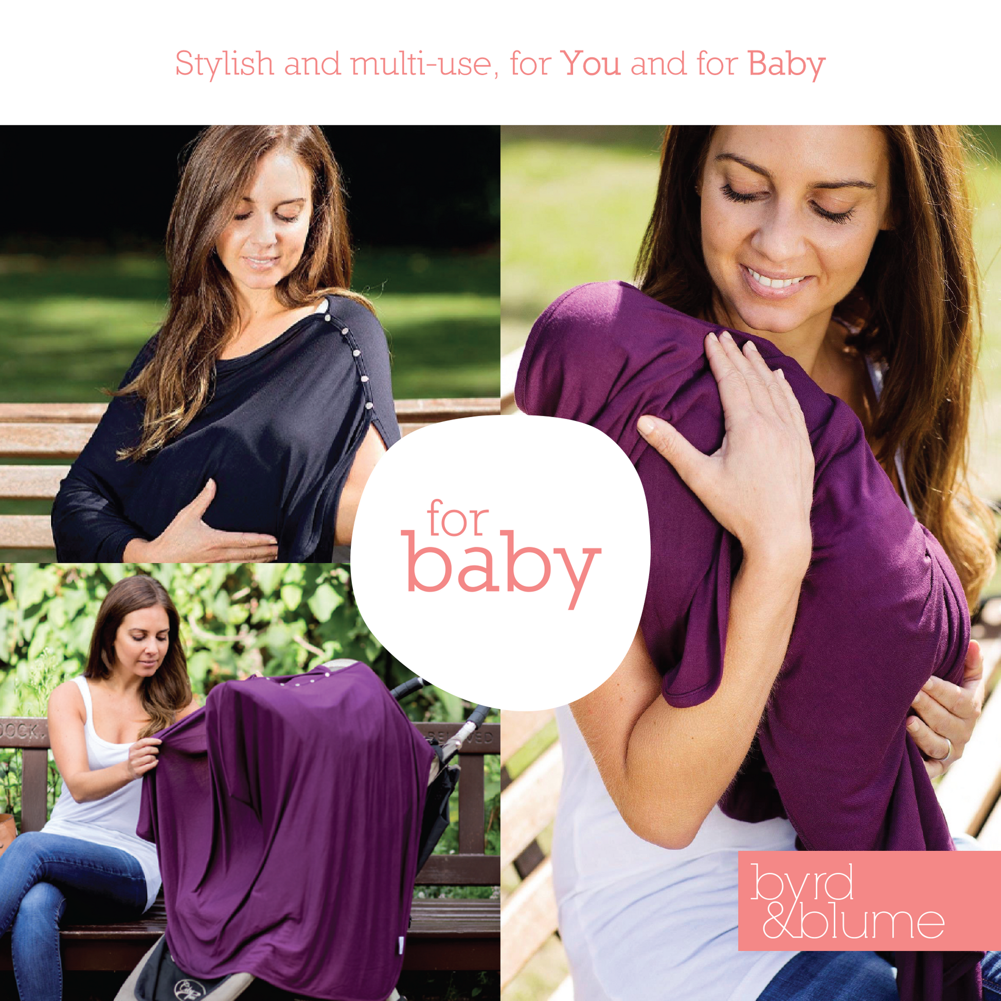 Byrd & Blume multi-use nursing cover – doubles as a car seat canopy and stroller cover for outdoor protection