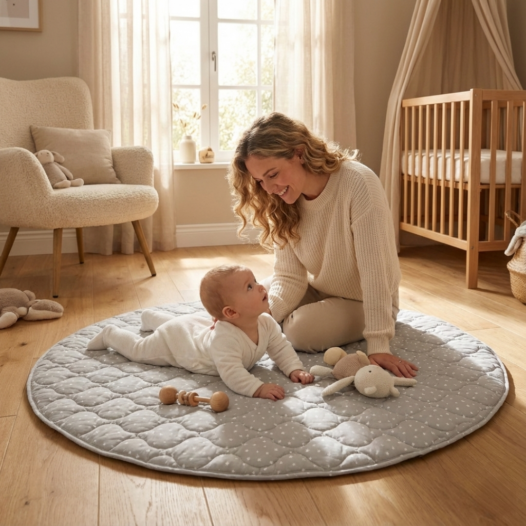 Developmental Baby Playmat - High Contrast Organic Tummy Time Mat